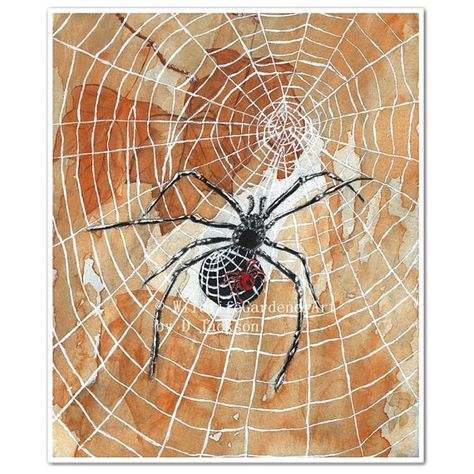 Web Painting, Spider On Web, Halloween Spiders, Widow Spider, Black Widow Spider, Dorm Art, Art Theory, Halloween Crafts Decorations, Art Journal Techniques