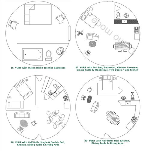 Modern Yurt Designs | Create Your Ideal Yurt Home Configurtation Yurt Interior Design, Yurt Layout, Yurt Living Interior Design, Yurt Home Floor Plans, Yurt Layout Floor Plans, Yurt Interior Floor Plans, Interior Design Floor Plans, Yurt Loft, Yurt Plans