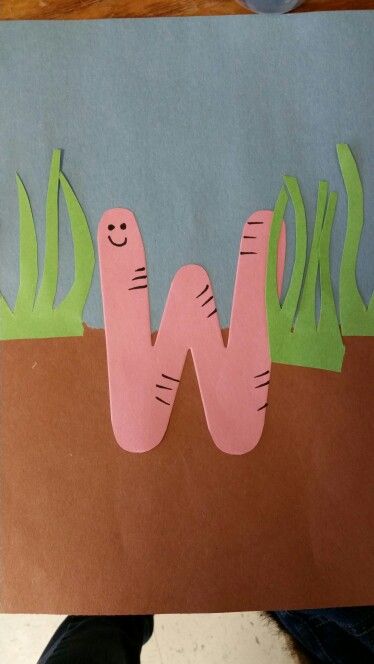 W is for Worm Lowercase H Craft, Letter W Craft, W Is For Worm, Letter W Crafts, Letter W Activities, Preschool Letter Crafts, Abc Crafts, Alphabet Letter Crafts, Letter Crafts