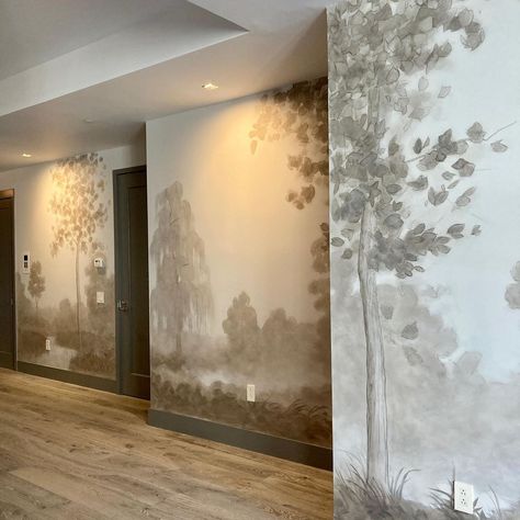 Hallway Decorating Wallpaper, Wallpaper Office, Bathroom Interior Design Modern, Devine Design, Art Plan, Scenic Wallpaper, Big Wall Art, Coastal Interiors, New Living Room