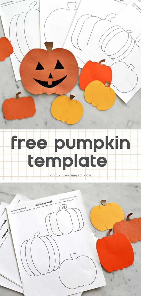 Pumpkin Outline - Childhood Magic Free Pumpkin Printables, Pumpkin Outline Printable, Free Pumpkin Template, Pumpkin Templates Free Printable, Pumpkin Templates Free, Crayon Template, Pumpkin Patterns Free, Fall Crafts For Toddlers, Parts Of A Pumpkin