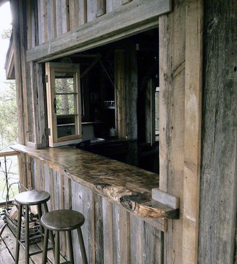 Rustic Wood Shed Bar Ideas Shed Bar Ideas, Bar Shed, Outdoor Kitchen Countertops, Outside Bars, Pub Sheds, Outdoor Kitchen Bars, Backyard Bar, Backyard Sheds, Wood Shed