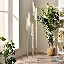 Acrylic Candle Holder, Acrylic Floor, Floor Candelabra, Clear Candle Holders, Birthday Party Home, Clear Candles, Party Home Decoration, Table Centerpiece Decorations, Floor Candle Holders