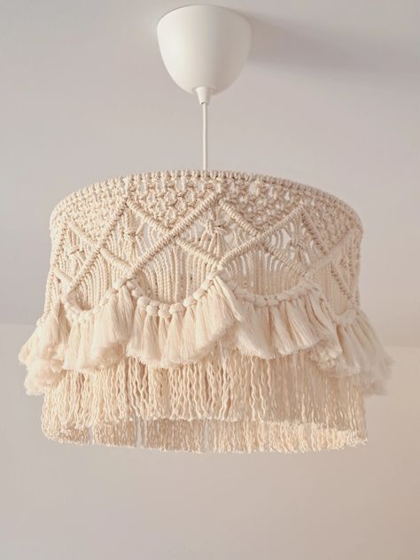 My project for course: Macramé Lamp Design | Domestika Macrame Light, Macrame Lamp, Boho Lamp, Gift Cards & Certificates, Craft Markets, Macrame Decor, Space Architecture, Web App Design, Home Room Design