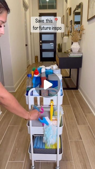 @inspire_luxurious_decorstyle on Instagram: "What product would you absolutely need in
your cleaning cart?

#clean #cart #trending #hack #viral" Cleaning Supplies Cart, Cleaning Cart Ideas, Cleaning Cart, Rolling Cart, Cleaning Products, Clean House, Dream Life, Cleaning Supplies, On Instagram