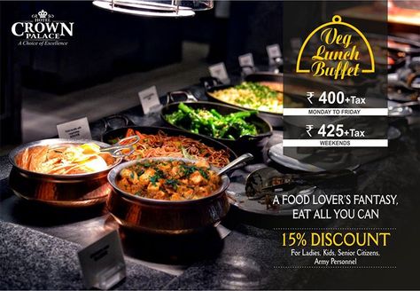 Buffet Creative Ads, Eat All You Can, Food Marketing, Food Post, Lunch Buffet, Food Ad, Menu Designs, Indian Restaurant, Food Ads