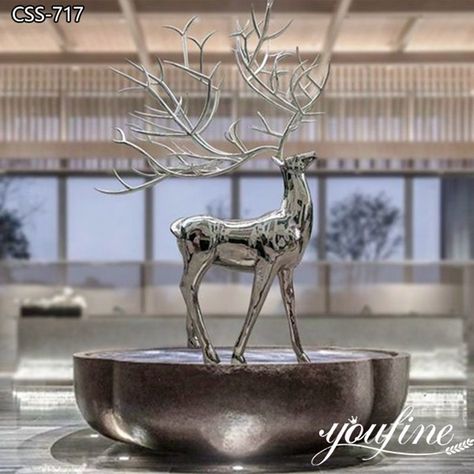 Deer Sculpture, Stainless Steel Sculpture, Water Sculpture, Bear Sculptures, Geometric Sculpture, Dragon Sculpture, Deer Art, Fish Sculpture, Ice Sculptures