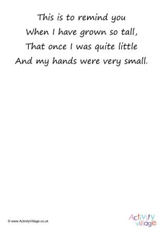 Handprint Poem 10 Handprint Poems For Parents, Hand Print Poem, Handprint Poems, Hand Poem, Parents Poem, Hands Poem, Nursery Poem, Preschool Poems, Handprint Poem