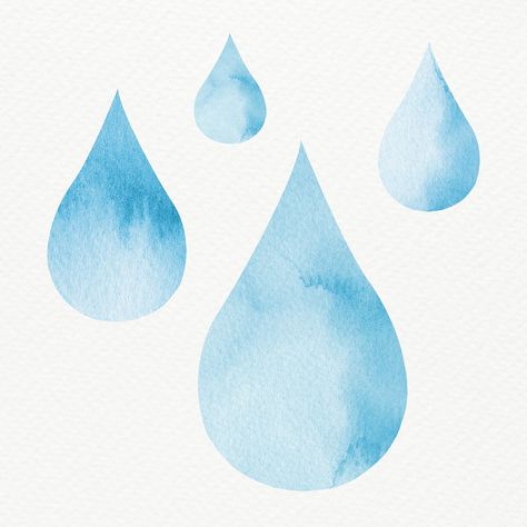 Rain Illustration, No Rain No Flowers, About Water, Water Element, Mascot Design, Save Earth, Blue Watercolor, Watercolor Design, Water Drop