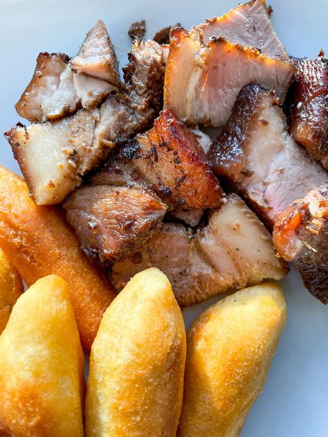 Jerk Pork - The most delicious oven-cooked Jerk Pork recipe Pork Oven, Gravy Master, Jerk Pork, Meat Seasoning, Rice And Peas, Plantains Fried, Scotch Bonnet, Street Foods, Spicy Pork