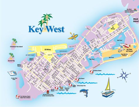 Map Of Key West, Key West Map, West Map, Prettiest Beach, Florida Keys Beaches, Key West Sunset, Key West Beaches, Key West Vacations, Dry Tortugas National Park