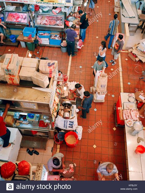 Wet Market, Building Aesthetic, People Shopping, Top View, Singapore, Stock Images, Resolution, Stock Photos, Illustrations