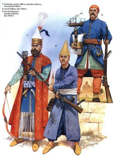 Ottoman Soldiers, 16th Century Arab Conquest, Arabic History, Angus Mcbride, Knights Hospitaller, Ottoman Turks, Empire Ottoman, Warriors Illustration, Historical Warriors, High Middle Ages