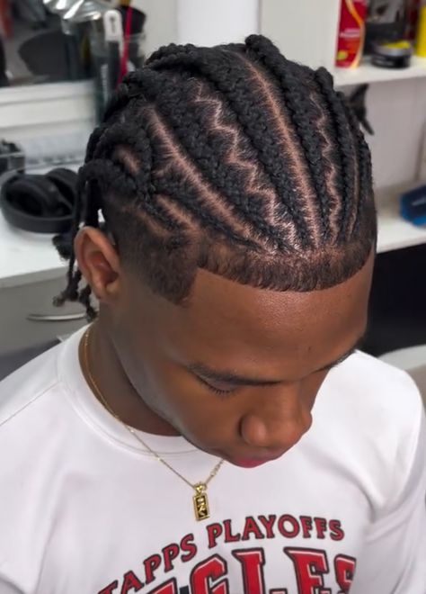 Undercut Braided Hairstyles, 3b Hair Braids Men, Men S Cornrows, Braid Cornrow Hairstyles Men, Cornrow Hairstyles Black Men, Cornrows Aesthetic Men, Cornrows With Gold Cuffs, Zip Braid Hairstyles, Men Scalp Braid Styles