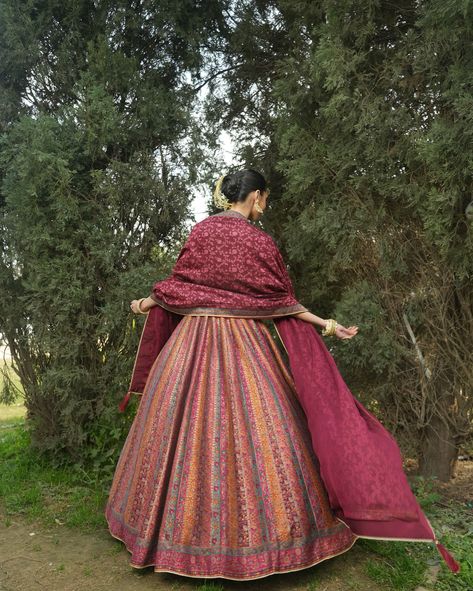 THE MIHRUMAH LEHENGA — magnificent maroon hued lehenga set, in a magnanimous, luxurious kani weave inspired pattern. The set features a skirt in the royal hues with a vertical booti pattern. The set is paired with a coordinating monotone weave dupatta. Dayaar-e-Ishq • Spring Summer ‘24 _______ #safaaworld #indianfashion #designersindian #occassionwear #southasianfashion #lehngalove #lehengasaree #lehengacholi #lehengagoals #lehengablouse #lehengacollection #indianethnic #indianethicwear #... Lehenga Collection, Lehenga Blouse, Lehenga Saree, Summer 24, A Skirt, Lehenga Choli, Asian Fashion, Indian Fashion, Lehenga