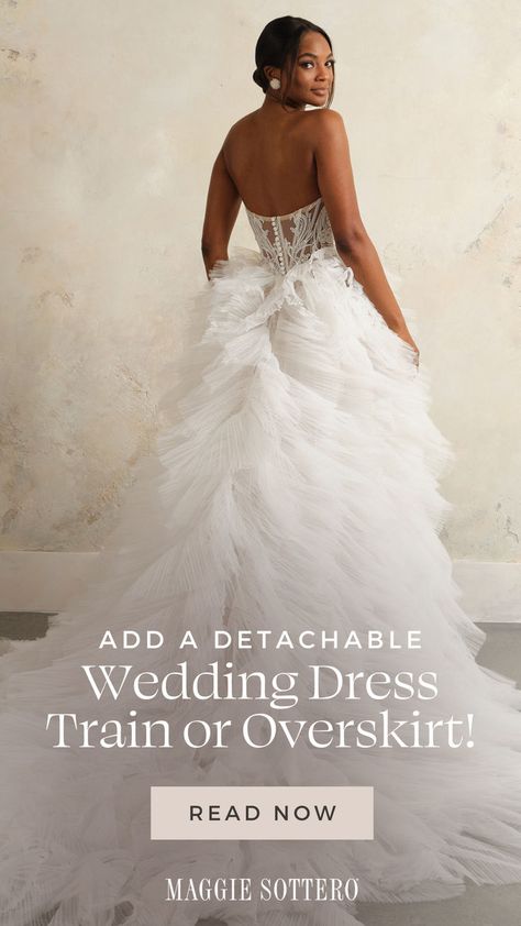 25 Bridal Trains and Overskirts To Spice Up Your Look Wedding Dress Overskirt, Bridal Train, Detachable Train Wedding Dress, Detachable Wedding Dress, Dress Train, Latest Jewellery Trends, Wedding Dress Train, Bridal Look, In The Mood