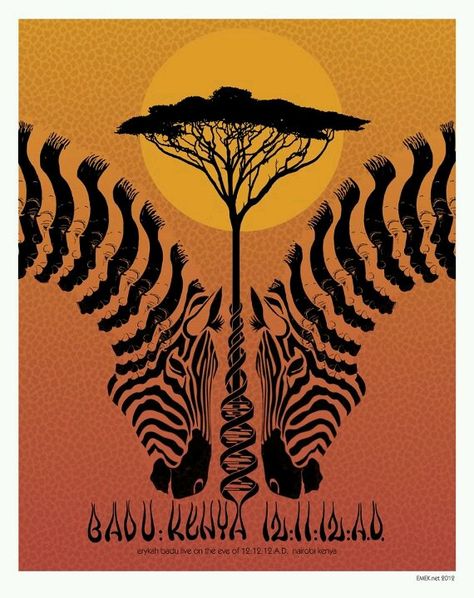 Love the faces in the zebras neck :) Omg Posters, Zebra Art, Erykah Badu, Jules Verne, Rock Posters, Gig Posters, Band Posters, New Release, Concert Posters