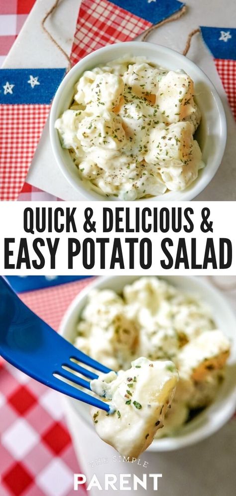 Potato Salad Using Canned Potatoes, Potato Salad With Canned Potatoes, Potato Salad Without Egg, Small Batch Potato Salad, Eggless Potato Salad Recipe, Meatless Entrees, The Best Potato Salad, Salad For Summer, Best Potato Salad