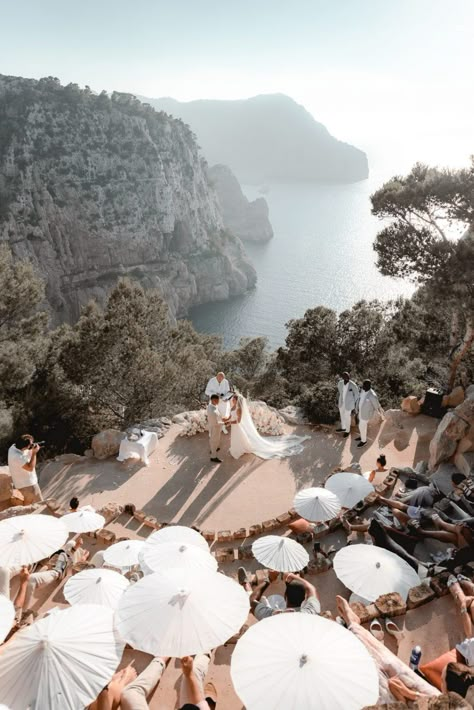 Ibiza Wedding Venues, Small Private Wedding, Mykonos Wedding, Beach Wedding Locations, Sicily Wedding, Small Weddings Ceremony, Oceanfront Wedding, Wedding Design Inspiration, Europe Wedding