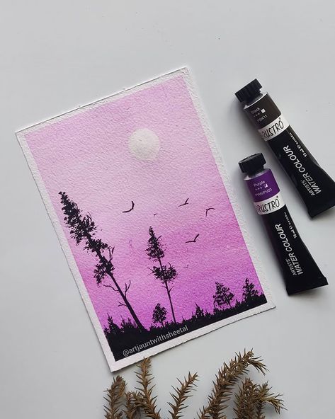 27+ Easy Watercolor Landscape Paintings - Beautiful Dawn Designs Best Scenery Paintings, Scenery Paintings Easy, Watercolor Art For Beginners Landscape, Easy Watercolor Landscape, Beautiful Watercolor Paintings, Diy Stressball, Paintings Beautiful, Painting On Canvas For Beginners, Warli Painting