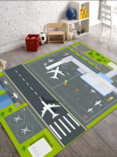 Playroom Mats, Boys Room Rugs, Game Area, Aviation Theme, Rug Kids Room, Toddler Room Decor, Rug Kids, Kids Room Rug, Game Room Decor