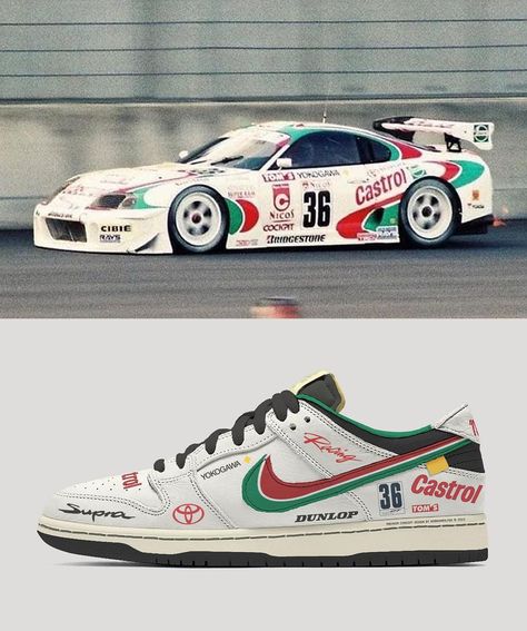 Castrol Supra Dunk “TOM’S” 🫖🥤🧃 Sneaker concept design by @nobrainer.psd©️ _ #castrol #supra #jdm #jdmculture #jdmlifestyle #jdmcars… | Instagram Castrol Supra, Sneaker Concept, Supra Jdm, Mk Sneakers, Nike Sf, Custom Shoes Diy, Car Shoe, Custom Design Shoes, Boy Fits