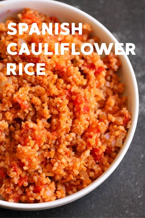 Spanish Cauliflower, Spanish Cauliflower Rice, Cauliflower Dishes, Cauliflower Rice Recipes, Six Sisters Stuff, Low Carb Sides, Easy Side Dish, Spanish Rice, Keto Side Dishes