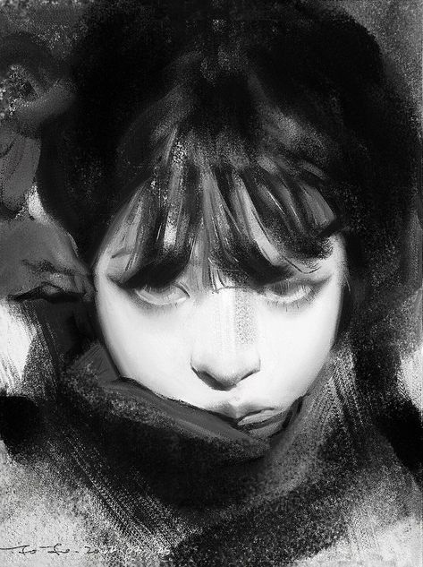 Grayscale Portrait Photography, Realistic Manga Art, Gray Scale Drawing, Greyscale Digital Art, Island Artwork, Digital Sketchbook, Digital Painting Portrait, Comic Layout, Charcoal Art