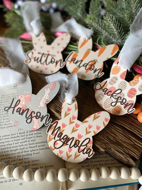 Engraved Easter Basket Tag Easter Basket Tags Diy, Personalised Easter Basket, Easter Tag, Basket Tag, Easter Basket Tags, Easter Tags, Easter Basket Stuffer, Personalized Easter, Erasers