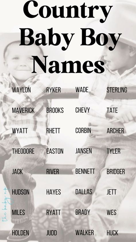 Western Baby Names First And Middle, Southern Wallpaper Iphone Country, Country Baby Names First And Middle, Baby Boy Unique Names, Western Boy Names, Baby Names Unique Boy, Boys Names Unique, Southern Baby Boy Names, Country Baby Boy Names