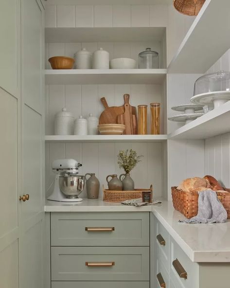 40 Walk-In Pantry Ideas to Elevate Your Kitchen Small Pantry Addition To Kitchen, Walk In Pantry Deminsions, 5x5 Walk In Pantry Layout, L Shaped Pantry Ideas, 6x6 Pantry Layout, L Shape Pantry Design, Small Pantries Ideas, L Shape Pantry Ideas, Wood Shelves Pantry