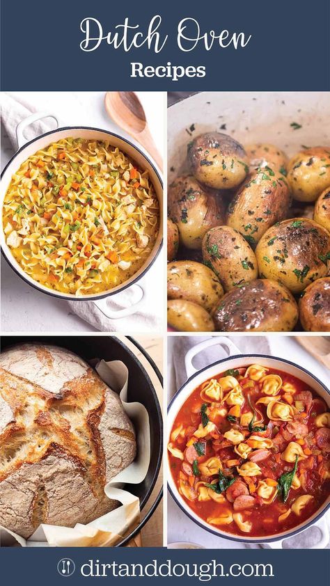 A list of recipes that can be made in a Dutch oven pot. Soups, bread, roasts and more! 6qt Dutch Oven Recipes, Soup Dutch Oven Recipes, Dutch Oven Corned Beef, Dutch Oven Potatoes, Dutch Oven Chili, Soups To Make, Smoked Salmon Chowder, Dutch Oven Chicken, Turkey Noodle Soup