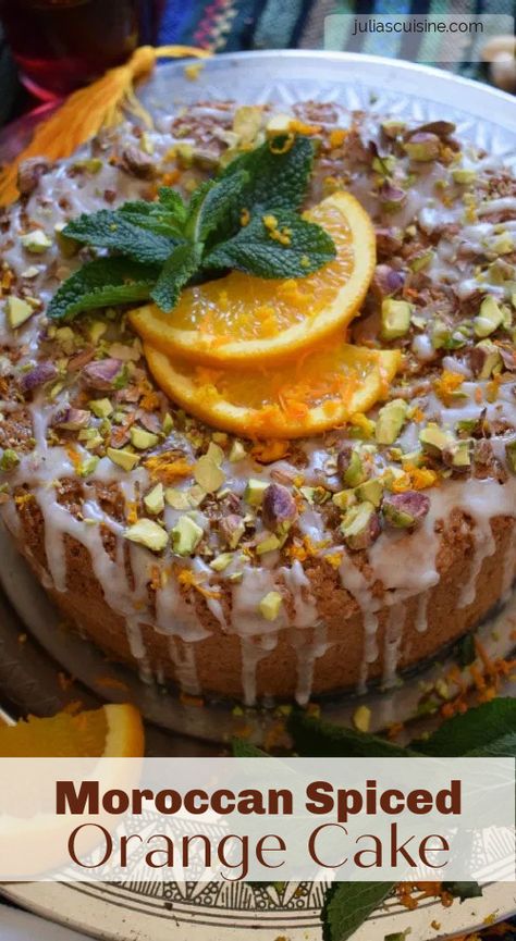 Why not dive into a little bit of North African flavours with this gluten free almond and orange cake. This Moroccan Orange Cake is not only fabulous, it’s gluten free and a whole lot easier than it looks. Surprise your family or friends with this special cake sometime soon! Italian Almond And Orange Cake, Orange Date Cake, Middle Eastern Cake, Moist Gluten Free Cake, Moroccan Desserts Easy, Moroccan Dessert Recipes, Special Cake Recipes, Interesting Cake Recipes, Gluten Free Bundt Cake Recipes