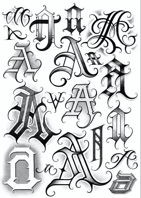 Beveled Letter Alphabet, Calligraphy Tattoo Fonts Alphabet, Different Tattoo Lettering Styles, Negative Lettering Tattoo, Chicano Art Lettering, Tattoo A Letter, Chicano Alphabet, Letter H Tattoo Ideas, Tattoo Lettering Styles Alphabet