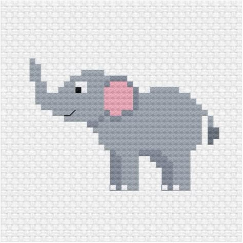 Elephant Cross Stitch, Kids Embroidery, Tiny Cross Stitch, Baby Cross Stitch Patterns, Xmas Cross Stitch, Nature Cross Stitch, Animal Cross Stitch Patterns, Small Cross Stitch, Mini Cross Stitch