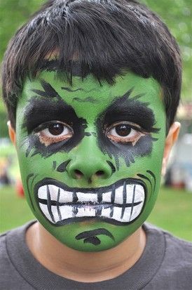 Hulk Face Paint Easy, Hulk Face Paint, Easy Halloween Face Paint, Scarecrow Face Paint, Cheetah Face Paint, Hulk Halloween Costume, Halloween Face Paint Ideas, Fox Face Paint, Spider Face Painting