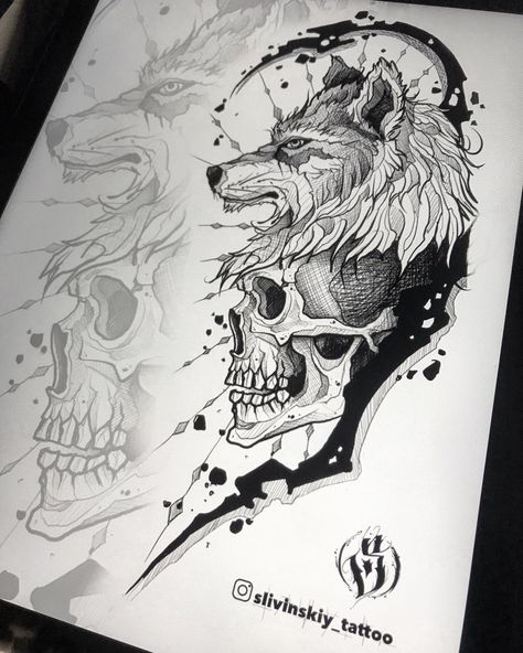 Skull with wolf hat Lion Skull Tattoo, Kurt Tattoo, Lion Skull, Skull Tattoo Designs, Surreal Tattoo, Armband Tattoos, Realistic Tattoo Sleeve, Lion Head Tattoos, Skull Art Drawing