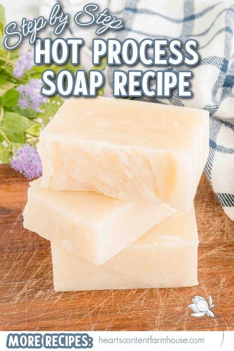 How to Make Hot Process Soap (Step by Step and Video) Hot Press Soap Recipe, Hot Process Soap Recipes Easy, Hot Process Soap Recipes Crock Pots, Hot Process Soap Recipes, Basic Cold Process Soap Recipes, Hot Process Soap, Olive Oil Soap Recipe, Oatmeal Cold Process Soap, Shea Butter Soap Recipe