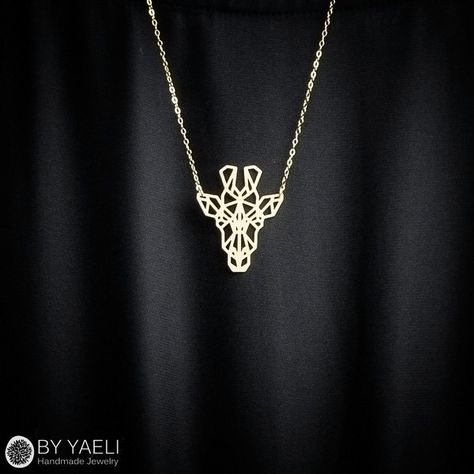 Animal necklace, geometric necklace, giraffe necklace, gold necklace,... ($44) ❤ liked on Polyvore featuring jewelry, necklaces, geometric necklace, yellow gold necklace, gold filled necklace, animal jewelry and gold giraffe necklace Gold Necklace Unique, Giraffe Jewelry, Giraffe Necklace, Origami Necklace, Black Gold Jewelry, Animal Necklace, Fancy Necklace, Nature Necklace, Necklace Unique