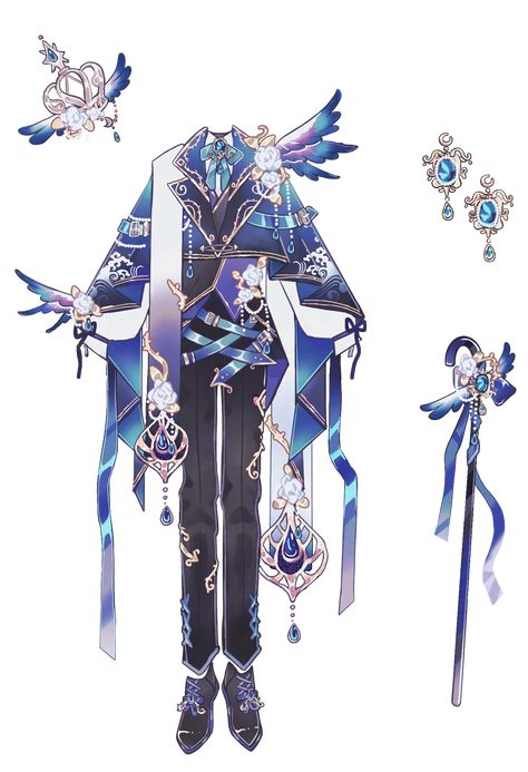 Cute Outfits Design, Genshin Impact Outfit Ideas Oc Cryo, Water Inspired Outfits Male, Male Furina Genshin, Genshin Oc Outfit Male, Genshin Outfit Ideas Male, Clothes Reference Male, Male Idol Outfits, Floating Character Pose