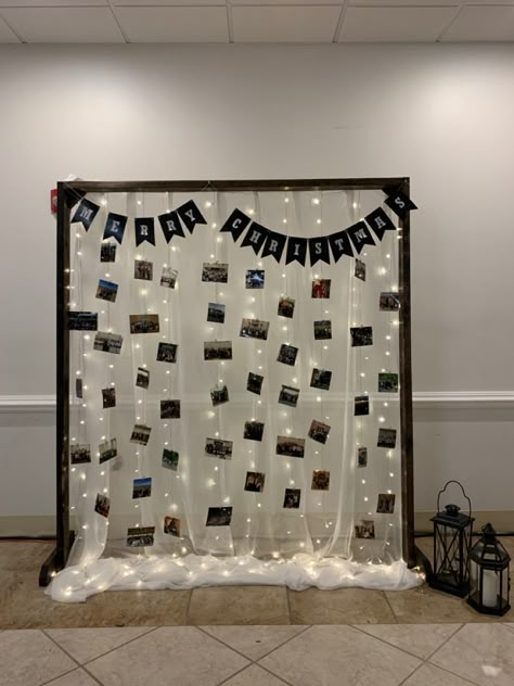 Picture Wall Ideas For Party, Photo Wall Collage Party, Photography Party Theme, Photowall Ideas Party, Photo Wall For Party, Photo Wall Party, Farewell Decoration Ideas, Easy Backdrop Ideas, Easy Backdrop Ideas Diy