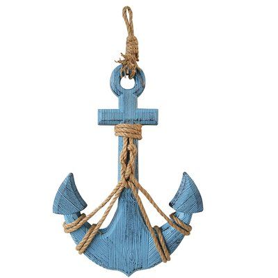 Highland Dunes Wooder Anchor Wall Décor Wooden Anchor Crafts, Nautical Anchor Decor, Wooden Pallet Signs, Sea Wall Decor, Anchor Wall Decor, Wood Anchor, Cross Wall Art, Anchor Decor, Nautical Crafts