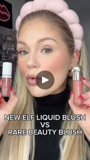 Rare Beauty Liquid Blush, Elf Makeup Tutorial, Blush Tutorial, Rare Beauty Liquid, Blush Tips, Elf Blush, E.l.f. Cosmetics, Best Drugstore Makeup, Face Makeup Tips