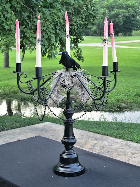 DIY Creepy Candelabra Halloween Candelabra Diy, Halloween Candelabra Centerpiece, Halloween Candleabra Centerpiece, Diy Candleabra Halloween, Diy Halloween Candleabra Ideas, Halloween Candleabra Ideas, Halloween Candelabra Ideas, Halloween Candleabra, Candleabra Ideas