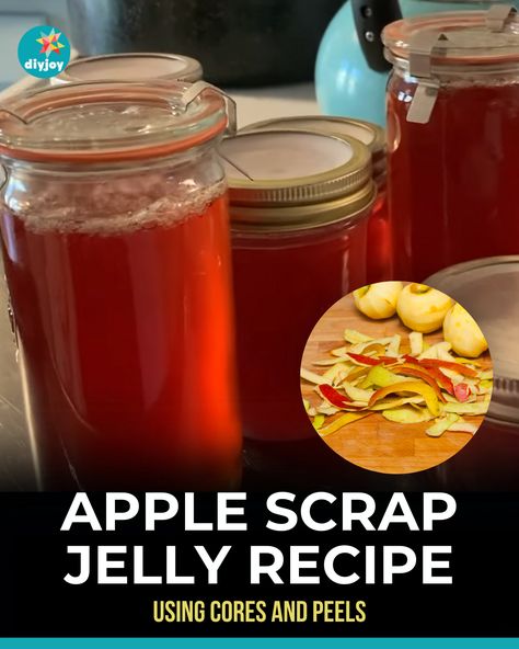 Instead of discarding apple cores and peels, turn them into apple scrap jelly! It's easy to make and delicious. Apple Jelly From Peels And Cores, Apple Peel Jelly, Apple Scrap Jelly, Vegetarian Meals Easy, Cornbread Muffins Recipe, Bacon Chili, Recipe Ideas For Dinner, Vegetable Cooking, Watermelon Tshirt