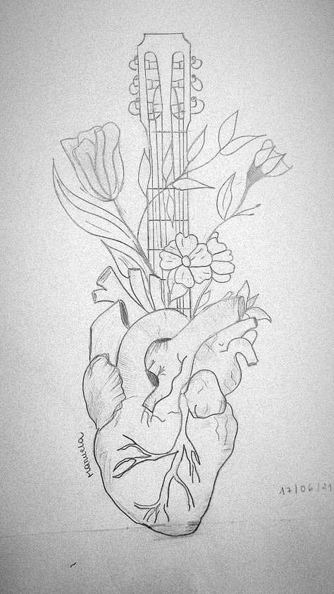 Music Art Sketch, Violin Sketch, Music Sketches, Sparrow Tattoo Design, Medical Artwork, People In History, Music Sketch, Lion Art Tattoo, Sacred Heart Art