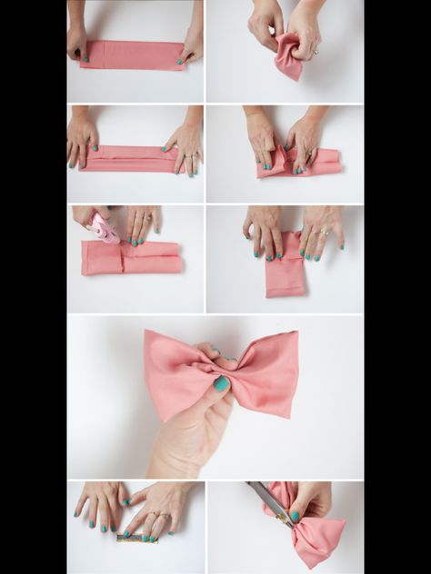 Bow tutorial...so easy! Bun Bow, No Sew Bow, Hanger Crafts, Fun Buns, Make A Bow, Hair Bow Tutorial, Diy Bows, Bow Tutorial, Sew Easy