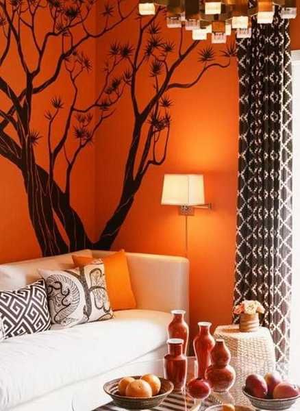 Modern Interior Design Ideas Celebrating Bright Orange Color Shades Orange Living Room Walls, Living Room Decor Orange, Burnt Orange Living Room, Orange Bedroom Decor, Orange Living Room, Orange Home Decor, Living Room Orange, Verre Design, Bedroom Orange