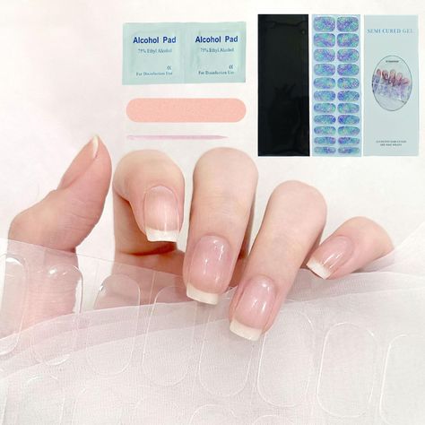 PRICES MAY VARY. 【GEL NAILS】Our semi cured gel nail strips kit includes 22 pieces of nail strips, with a wide variety of styles, colors and pattern designs to choose from, that are perfect for those who love semi-cured gel nails. 【DURABLE AND LONG-LASTING】Cured 60% in advance, our gel nails stickers are made with real liquid gel. And with its waterproof top gel layer, our semi cured nail strips can last up to 14 days once completely cured under a uv lamp. 【SAFE FORMULA】Gel Nail Polish Set don't Gel Nail Stickers, Nails Stickers, Press On Nails Long, Gel Nail Strips, Gel Nail Polish Set, Nails Long, Nail Art Accessories, Uv Lamp, Nail Wraps