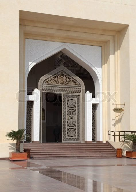 Islamic Entrance Design, Masjid Gate Design, Mosque Gate Design, Mosque Door Design, Mosque Entrance, Minimal Office Design, Mosque Door, Mosque Design Islamic Architecture, Granite Floor